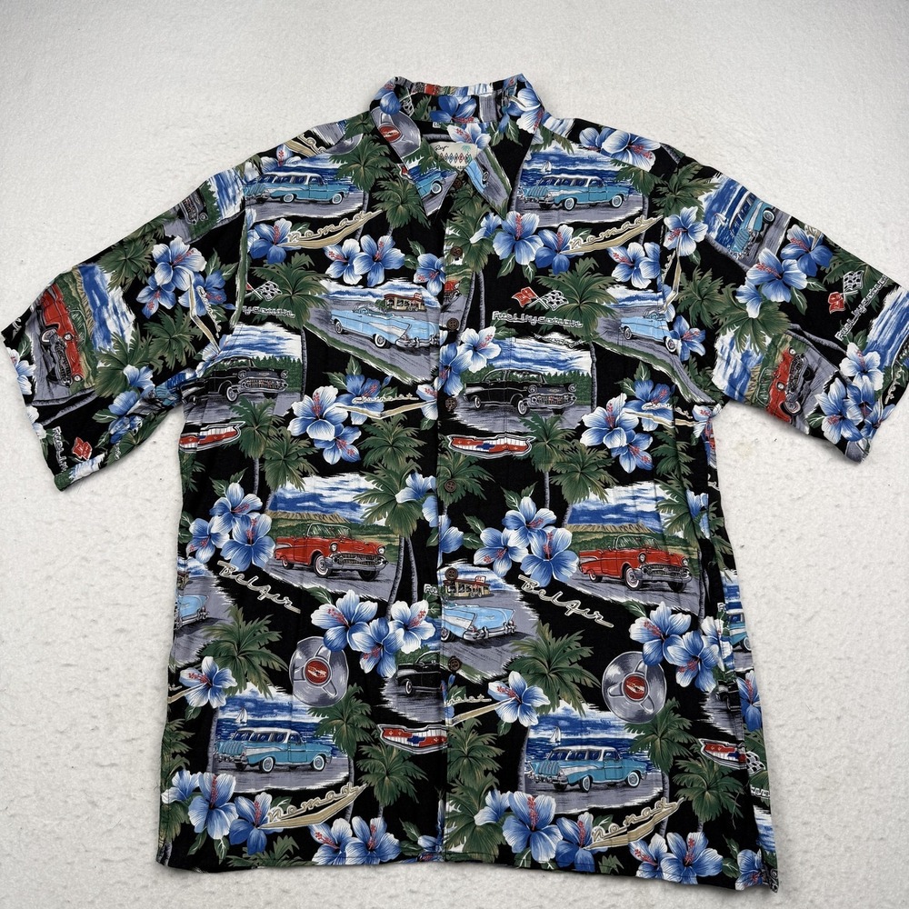 Reyn Spooner American Classics Shirt Mens Large Hawaiian Car Button Up